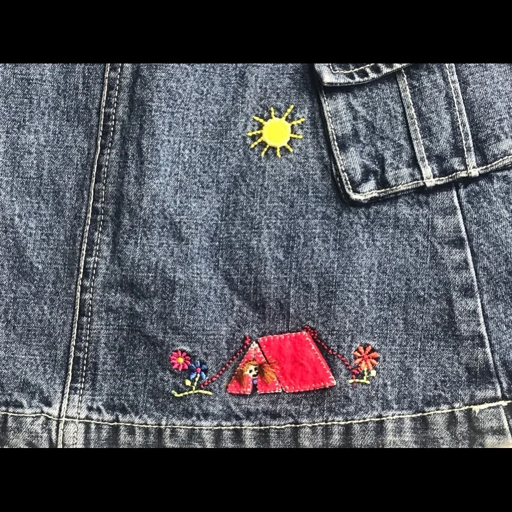 OSHKOSH Jean Embroidered Overall Dress Play 18M